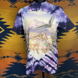 Vintage 90’s Chapman Graphics Tie Dye Double Sided Graphic Tee. Med. Cotton. USA